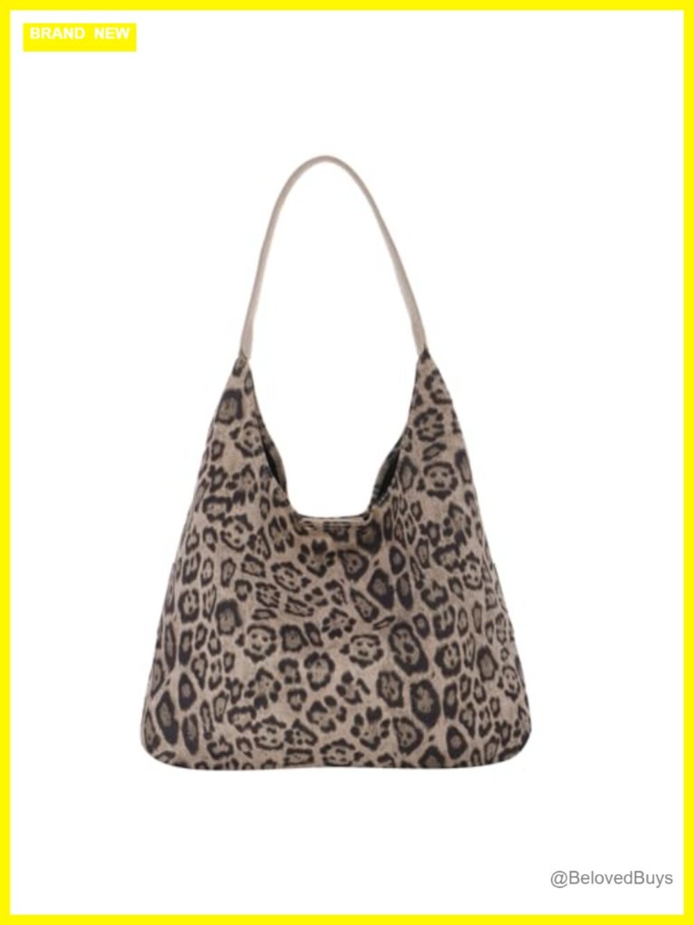 Leopard Print Faux Suede Leather Tote Bag Hobo Shoulder Handbag
